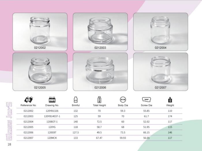 Clear Glass Food Jars 115ml - 140ml